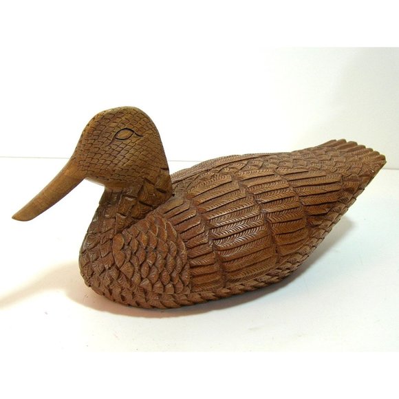 Duck Decoy, Hand Carved Wood Duck - Picture 6 of 6